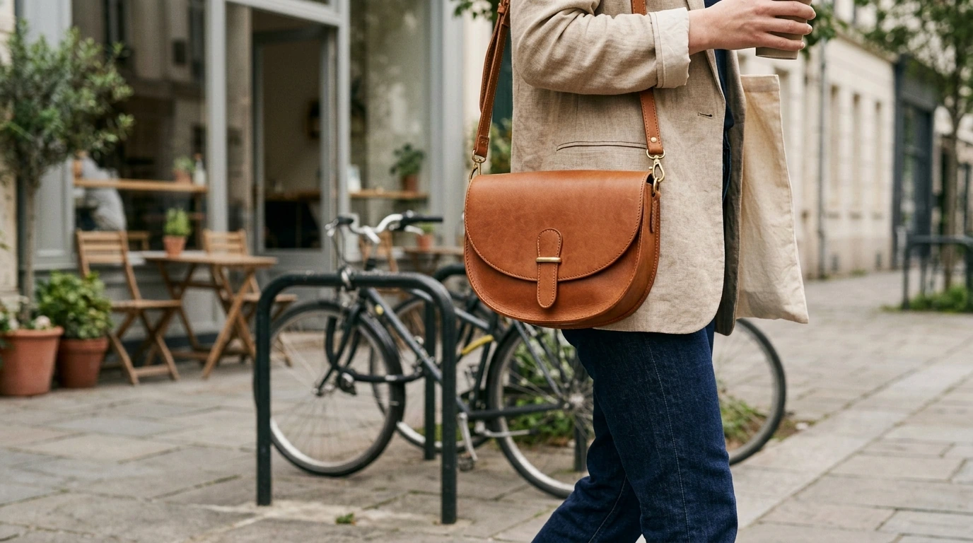 Semi-Circle Saddle Leather Crossbody: Everyday Ease